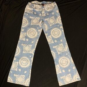 Tommy Hilfiger Kids Blue and White Patterned Jeans